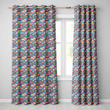 Vibrant Neon Fantasy Mushroom Forest Seamless Pattern  Readymade Eyelet Ring Top Thermal 100% Blackout Curtains
