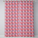 Soft Pink Blue Rose Floral Seamless Pattern  Readymade Eyelet Ring Top Thermal 100% Blackout Curtains