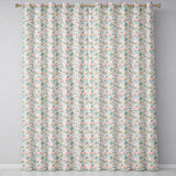 Pastel Rose Leaf Elegant Floral Seamless Pattern  Readymade Eyelet Ring Top Thermal 100% Blackout Curtains