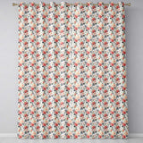 Delicate Peach Rose Botanical Floral Seamless Pattern  Readymade Eyelet Ring Top Thermal 100% Blackout Curtains