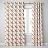 Delicate Peach Rose Botanical Floral Seamless Pattern  Readymade Eyelet Ring Top Thermal 100% Blackout Curtains