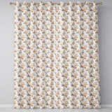 Vintage Sepia Rose Botanical Floral Seamless Pattern  Readymade Eyelet Ring Top Thermal 100% Blackout Curtains