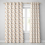 Vintage Sepia Rose Botanical Floral Seamless Pattern  Readymade Eyelet Ring Top Thermal 100% Blackout Curtains