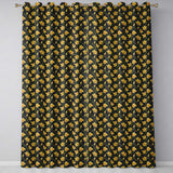 Golden Daffodil Spring Floral Botanical Seamless Pattern  Readymade Eyelet Ring Top Thermal 100% Blackout Curtains