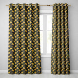 Golden Daffodil Spring Floral Botanical Seamless Pattern  Readymade Eyelet Ring Top Thermal 100% Blackout Curtains