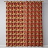 Vintage Red Hot Air Balloons Sky Travel Seamless Pattern  Readymade Eyelet Ring Top Thermal 100% Blackout Curtains