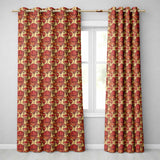 Vintage Red Hot Air Balloons Sky Travel Seamless Pattern  Readymade Eyelet Ring Top Thermal 100% Blackout Curtains