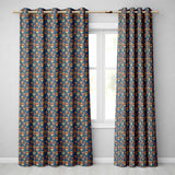 Vintage Style Hot Air Balloons on Teal Sky Seamless Pattern  Readymade Eyelet Ring Top Thermal 100% Blackout Curtains