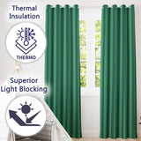 Wavy Green and Teal Vertical Stripes Seamless Pattern  Readymade Eyelet Ring Top Thermal 100% Blackout Curtains