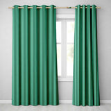 Wavy Green and Teal Vertical Stripes Seamless Pattern  Readymade Eyelet Ring Top Thermal 100% Blackout Curtains