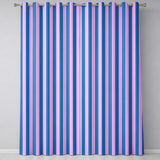 Wavy Blue and Pink Vertical Stripes Seamless Pattern  Readymade Eyelet Ring Top Thermal 100% Blackout Curtains