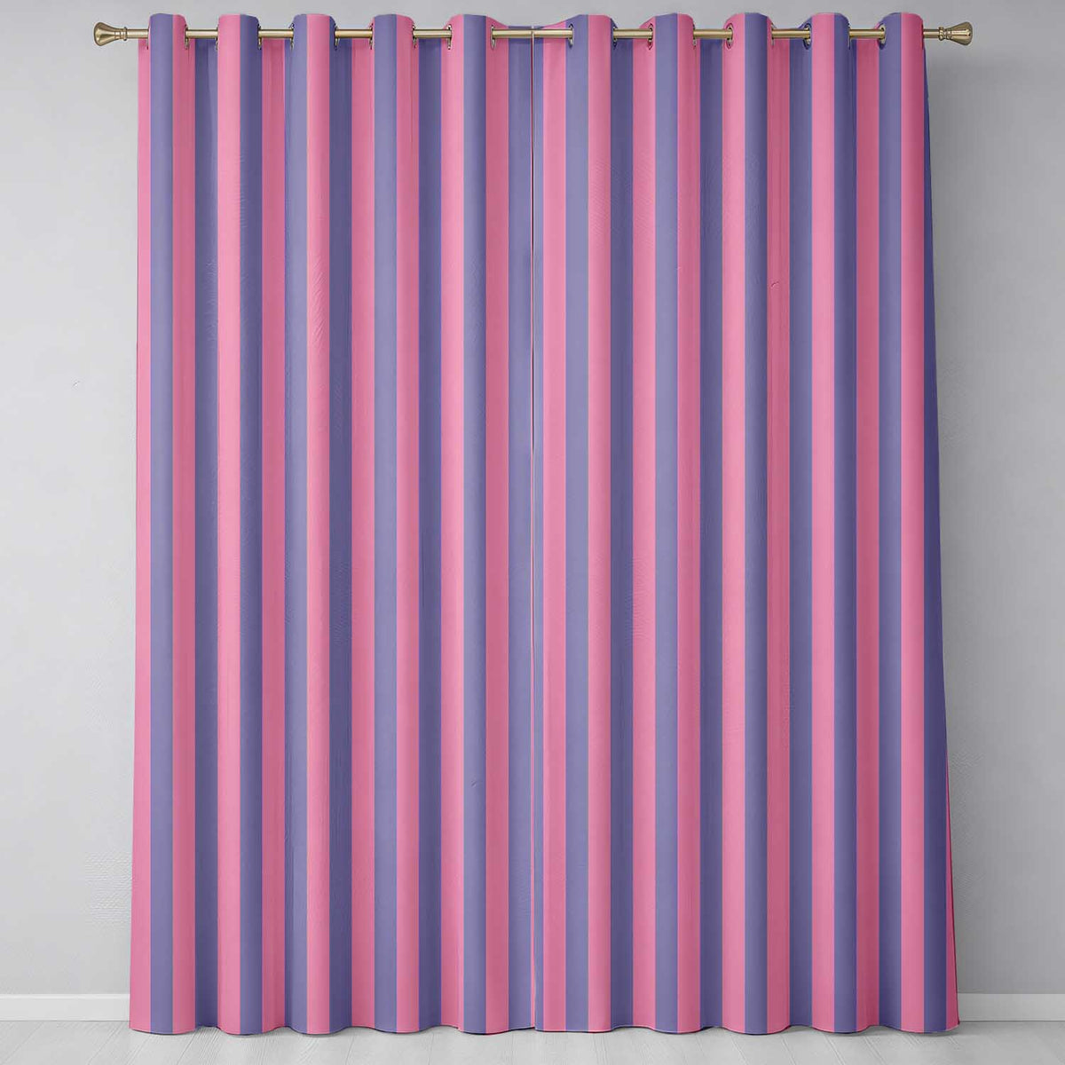 Wavy Purple and Pink Vertical Stripes Seamless Pattern  Readymade Eyelet Ring Top Thermal 100% Blackout Curtains