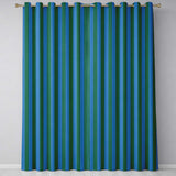 Wavy Blue and Green Vertical Stripes Seamless Pattern  Readymade Eyelet Ring Top Thermal 100% Blackout Curtains