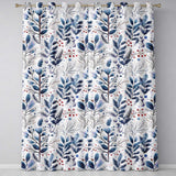 Winter Botanical Leaves and Berries Seamless Pattern  Readymade Eyelet Ring Top Thermal 100% Blackout Curtains