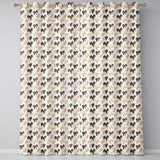 Elegant Neutral Bow Pattern in Beige and Brown Tones Seamless  Readymade Eyelet Ring Top Thermal 100% Blackout Curtains