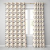 Elegant Neutral Bow Pattern in Beige and Brown Tones Seamless  Readymade Eyelet Ring Top Thermal 100% Blackout Curtains