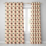 Grunge Style Black Bow Pattern with Distressed Background Seamless  Readymade Eyelet Ring Top Thermal 100% Blackout Curtains