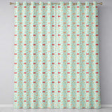 Cute Floral Bow Pattern on Light Blue Background Seamless  Readymade Eyelet Ring Top Thermal 100% Blackout Curtains