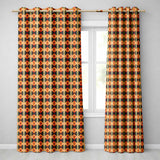 Geometric Diamond Pattern in Orange Brown and Green Seamless Design  Readymade Eyelet Ring Top Thermal 100% Blackout Curtains
