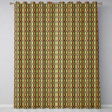 Southwest Inspired Pattern in Green Yellow and Red Seamless Design  Readymade Eyelet Ring Top Thermal 100% Blackout Curtains