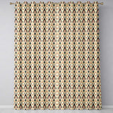 Geometric Diamond Pattern in Beige Orange and Teal Seamless Pattern  Readymade Eyelet Ring Top Thermal 100% Blackout Curtains