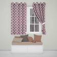 Elegant Burgundy Floral Pattern on Light Background Seamless Pattern  Readymade Eyelet Ring Top Thermal 100% Blackout Curtains