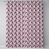 Elegant Burgundy Floral Pattern on Light Background Seamless Pattern  Readymade Eyelet Ring Top Thermal 100% Blackout Curtains
