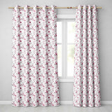 Autumn Botanical Floral Pattern in Burgundy and Neutral Tones Seamless Pattern  Readymade Eyelet Ring Top Thermal 100% Blackout Curtains