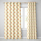 Vintage Teddy Bears with Hearts on Beige Seamless Pattern  Readymade Eyelet Ring Top Thermal 100% Blackout Curtains