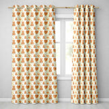 Brown Teddy Bears with Large Hearts Cute Seamless Pattern  Readymade Eyelet Ring Top Thermal 100% Blackout Curtains