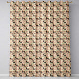 Classic Stag Deer Silhouettes on Beige Background Seamless Pattern  Readymade Eyelet Ring Top Thermal 100% Blackout Curtains