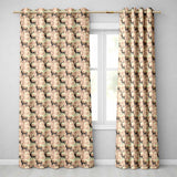 Classic Stag Deer Silhouettes on Beige Background Seamless Pattern  Readymade Eyelet Ring Top Thermal 100% Blackout Curtains