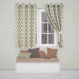 Modern Deer Silhouette with Forest Background Neutral Tones Seamless Pattern  Readymade Eyelet Ring Top Thermal 100% Blackout Curtains