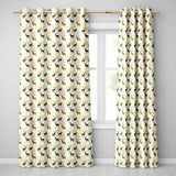 Modern Deer Silhouette with Forest Background Neutral Tones Seamless Pattern  Readymade Eyelet Ring Top Thermal 100% Blackout Curtains