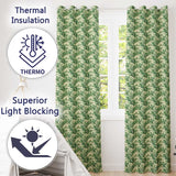 Traditional Green Toile Woodland Estate Scenic Nature Seamless Pattern  Readymade Eyelet Ring Top Thermal 100% Blackout Curtains
