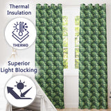 Detailed Floral Garden with Palace Scenic Toile Seamless Pattern  Readymade Eyelet Ring Top Thermal 100% Blackout Curtains