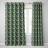 Mystical Woodland River Bridge Scenic Toile Nature Seamless Pattern  Readymade Eyelet Ring Top Thermal 100% Blackout Curtains
