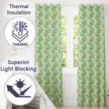 Vintage Coastal Village Ships and Trees Scenic Toile Seamless Pattern  Readymade Eyelet Ring Top Thermal 100% Blackout Curtains