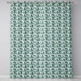 Soft Green Countryside River Village Scenic Toile Seamless Pattern  Readymade Eyelet Ring Top Thermal 100% Blackout Curtains