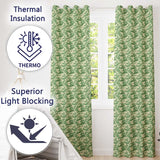 Classic Green Garden Landscape with Villas Scenic Toile Seamless Pattern  Readymade Eyelet Ring Top Thermal 100% Blackout Curtains