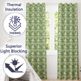 Lush Botanical Forest Estate Scenic Toile Nature Seamless Pattern  Readymade Eyelet Ring Top Thermal 100% Blackout Curtains
