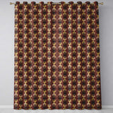 Ornate Red Black Vintage Damask Floral Baroque Seamless Pattern  Readymade Eyelet Ring Top Thermal 100% Blackout Curtains