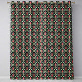 Vibrant Pink Teal Ornate Floral Baroque Damask Seamless Pattern  Readymade Eyelet Ring Top Thermal 100% Blackout Curtains
