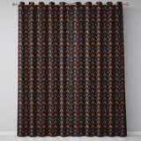 Rich Brown Bronze Vertical Baroque Stripe Seamless Pattern  Readymade Eyelet Ring Top Thermal 100% Blackout Curtains
