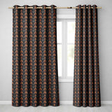 Rich Brown Bronze Vertical Baroque Stripe Seamless Pattern  Readymade Eyelet Ring Top Thermal 100% Blackout Curtains