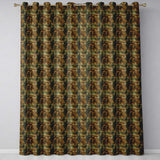 Lush Green Tropical Palm Jungle Seamless Pattern  Readymade Eyelet Ring Top Thermal 100% Blackout Curtains
