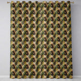 Tropical Coconut Palm Tree Vintage Seamless Pattern  Readymade Eyelet Ring Top Thermal 100% Blackout Curtains