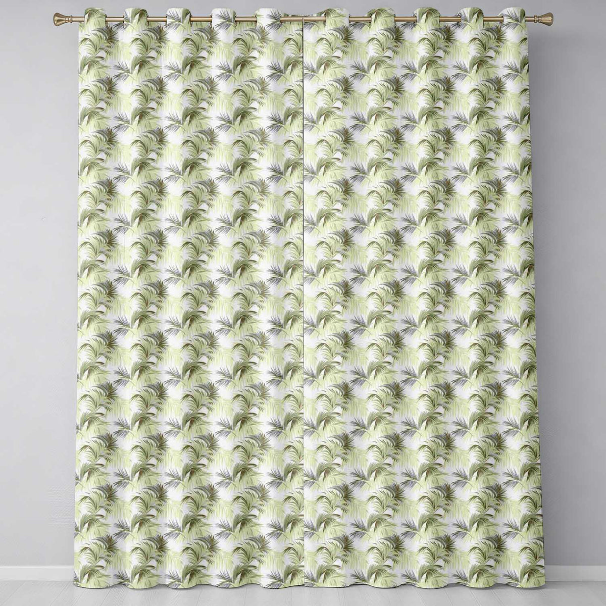 Dense Tropical Banana Leaf Jungle Seamless Pattern  Readymade Eyelet Ring Top Thermal 100% Blackout Curtains