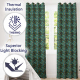 Grunge Coastal Palm Tree Artistic Seamless Pattern  Readymade Eyelet Ring Top Thermal 100% Blackout Curtains