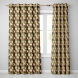 Watercolor Pine Woodland Nature Seamless Pattern  Readymade Eyelet Ring Top Thermal 100% Blackout Curtains
